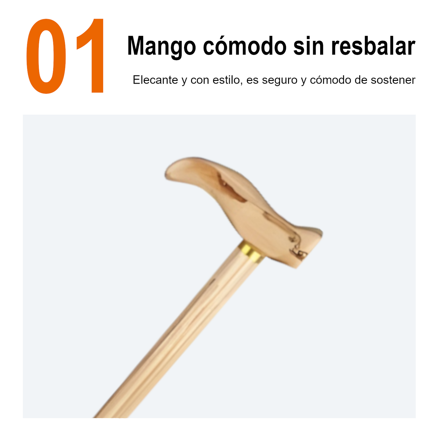 Home Universal® Bastón Ergonómico Antideslizante – Madera Clásica – Ligero, Resistente y Extensible – Ideal para Adultos Mayores, Rehabilitación y Seguridad al Caminar (Bastón Claro Ornamental)