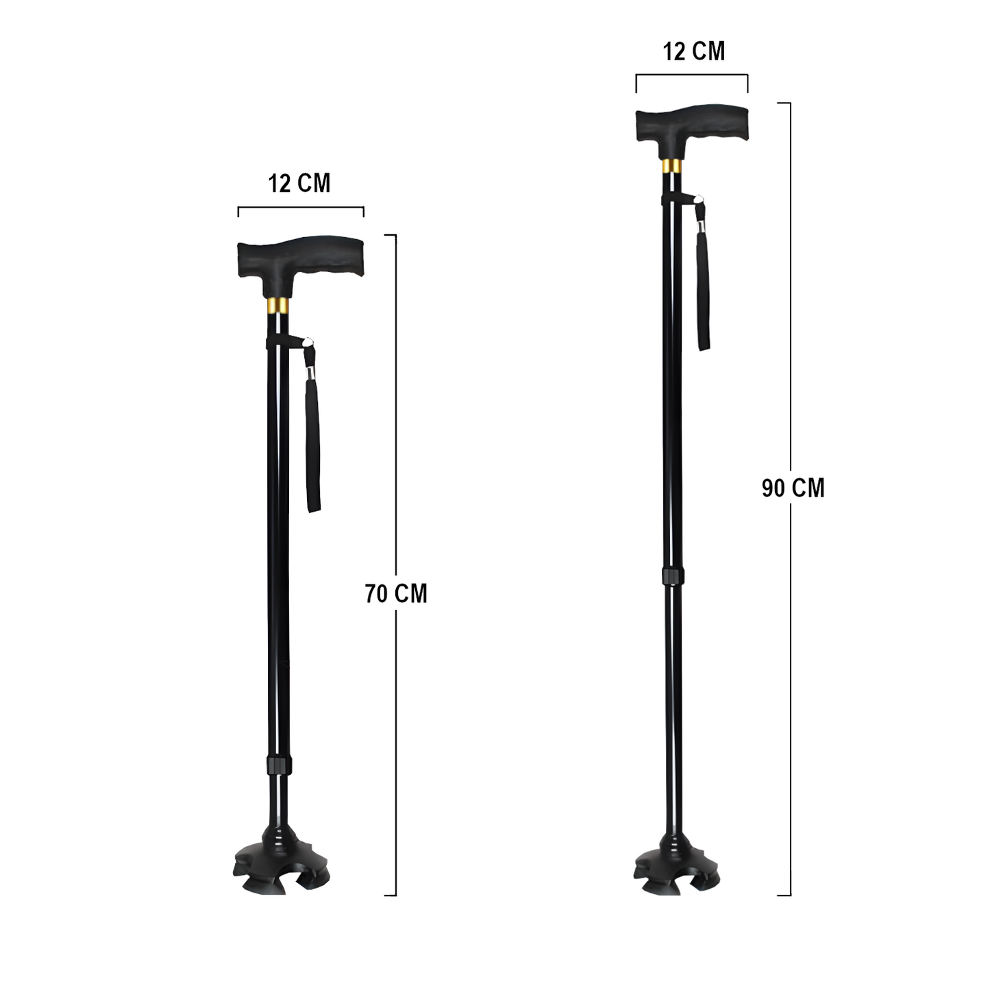 Home Universal Bastón de Aluminio Ajustable | Bastones para Mayores Ajustables en Altura | Ultraligero y Extensible | Antideslizante para Evitar Caídas | Ideal para Viajar y Caminar con Seguridad