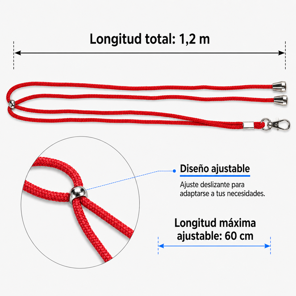 Home Universal ® Pack 6/12 Unidades Cordón Colgador para Abanico 1,2 m, Correa Ajustable con Gancho Metálico, Cinta para Colgar Abanicos, Accesorio para Bodas, Fiestas, Comuniones y Eventos (Rojo)