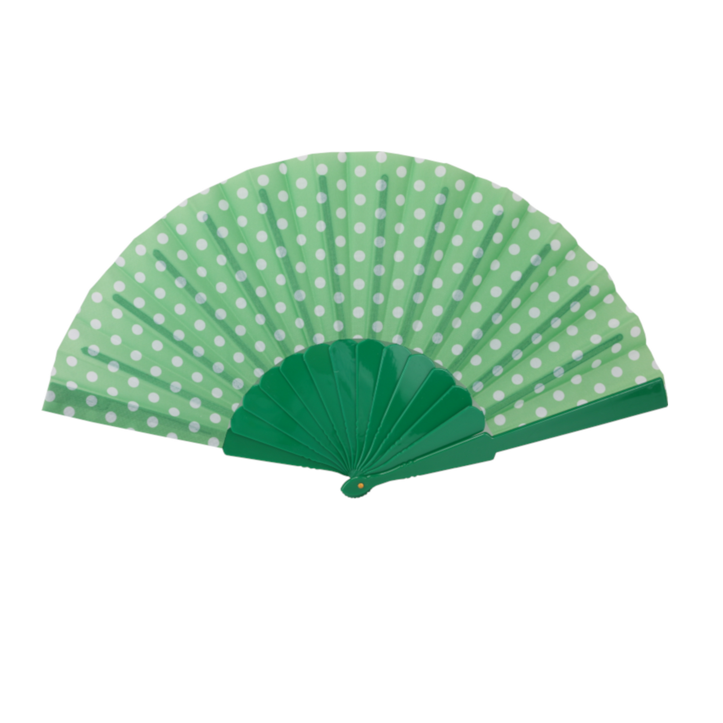 Home Universal® ABANICOS PLASTICO LUNARES FLAMENCO 23CM, ABANICOS PARA EVENTOS, DETALLES PARA LOS INVITADOS, REGALOS DE BODA, FIESTAS, COMUNIÓN O BAUTIZO, ABANICO CON PUNTOS DE POLKA (Verde, 12 PIEZAS)
