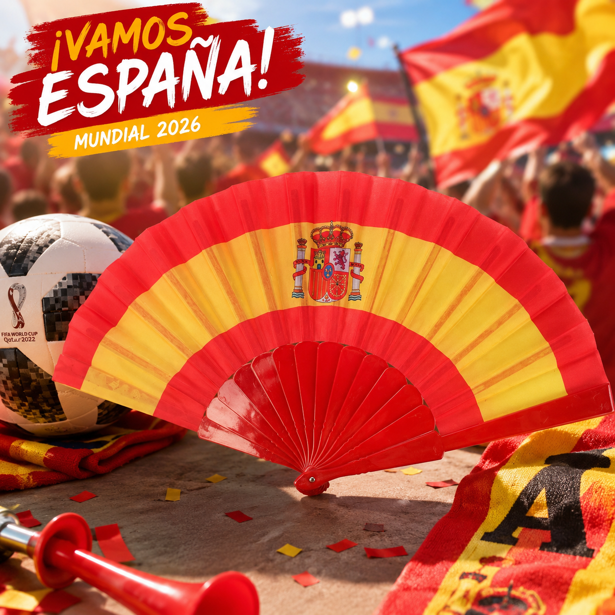 Home Universal® PACK de 12 abanicos de plástico estampado de 23 cm, en variedad de colores, ideales para fiestas, festivales, bodas y eventos temáticos (España)