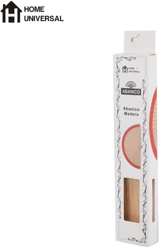 Home Universal ® Pack 12 Unidades Abanicos Madera con Tela Lisa 23cm, Detalles para los Invitados, Regalos de Boda, Fiestas, Comuniones y Otros Eventos((23cm_Rojo))