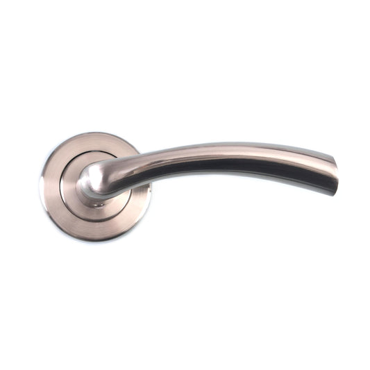 Home Universal® 2 Juegos de Manillas de Puerta Negro Mate, juego de manijas de puerta interiores para el hogar y la oficina,moderno mango de puerta interior negro (Niquel Satinado (1 Juego))