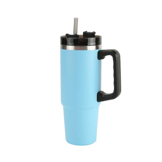 Home Universal® 890ML - Taza de Viaje con Tapa y Pajita para Coche | Taza Térmica de Café con Aislamiento de Doble Pared | Acero Inoxidable (Azul Turquesa)