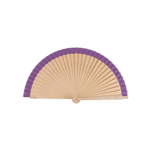 Home Universal ® Pack 12 Unidades Abanicos Madera con Tela Lisa 23cm, Detalles para los Invitados, Regalos de Boda, Fiestas, Comuniones y Otros Eventos(23cm_Morado)
