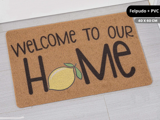HOME UNIVERSAL | Felpudos de Fibra de Coco con Base Antideslizante 60x40x1.5CM (Home_Nuevo_PVC)