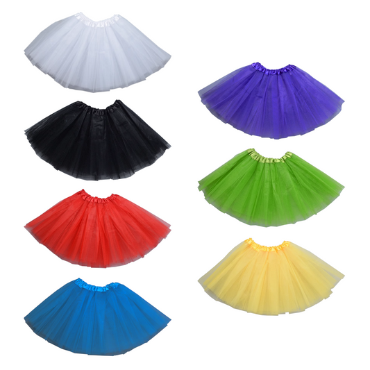 Home Universal® Falda de Tul Mujer – Tutú Clásico de 3 Capas con Cintura Elástica, Falda Corta de Tul para Fiesta, Disfraz, Danza, Ballet y Cosplay (Pack 2 Unidades - 12 x 29 CM)
