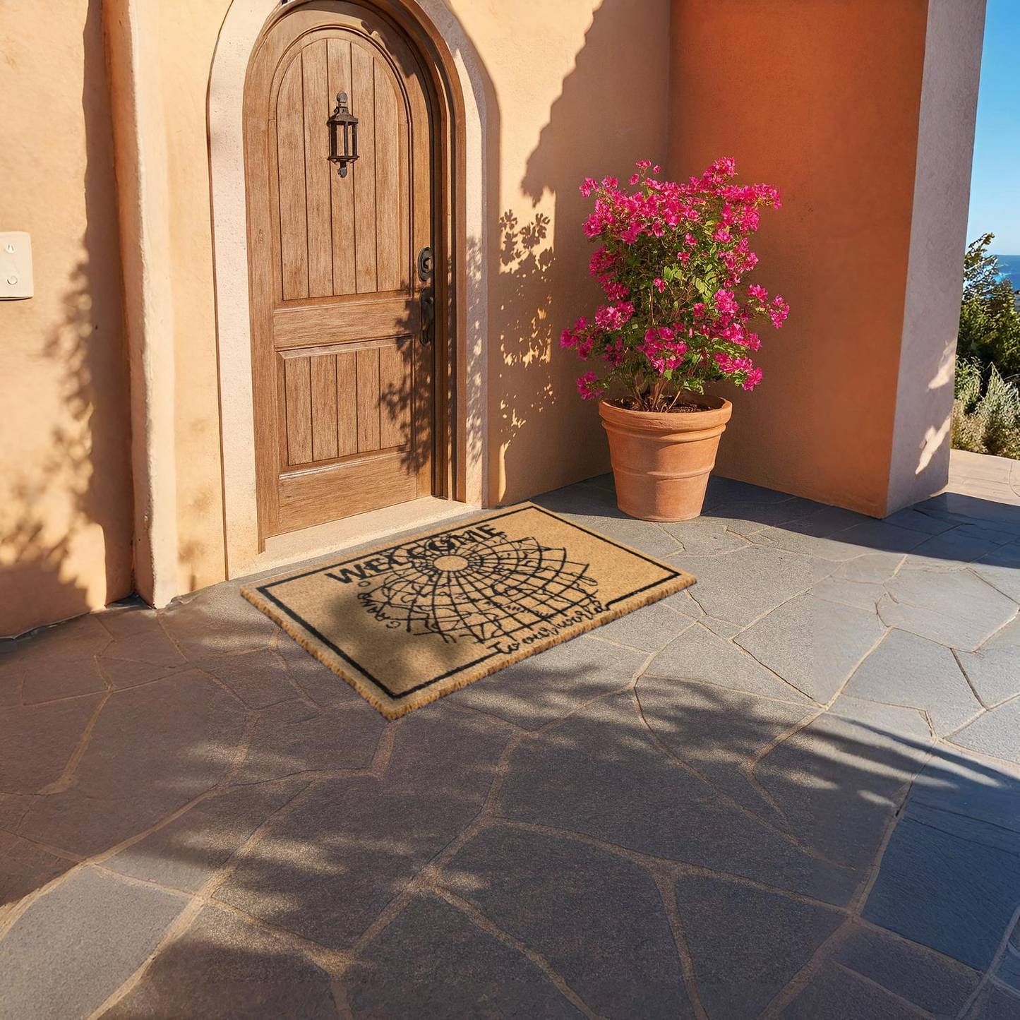 HOME UNIVERSAL | Felpudos de Fibra de Coco con Base Antideslizante 60x40x1.5CM (Mapa)