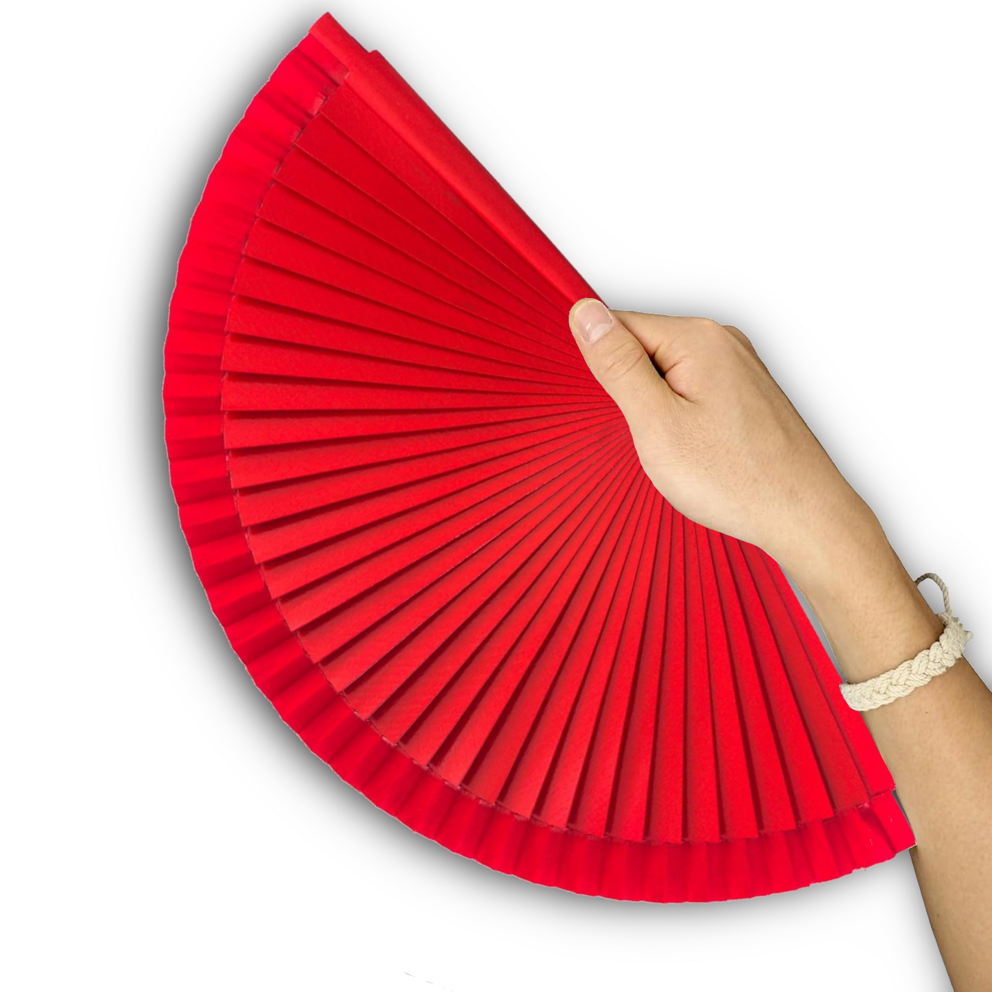 Home Universal ® Abanico Madera Español con Tela Lisa 23cm, Detalles para los Invitados, Regalos de Boda, Fiestas, Comuniones y Otros Eventos (Rojo)