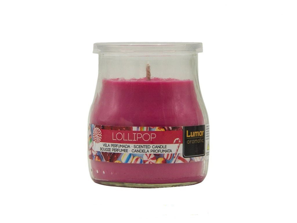 Home Universal® Pack de 3/6/12 Velas Aromáticas en Vaso de Cristal Reciclable LUMAR AROMATIC – 24h de Duración por Vela – Cera Vegetal Perfumada – 16 Fragancias Disponibles – Fabricadas en España – 7x6cm (Lollipop)