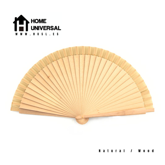 HOME UNIVERSAL Abanicos Madera Liso 23CM, Detalles para los Invitados, Regalos de Boda, Fiesta, Comunión o Bautizo (23cm_Natural)