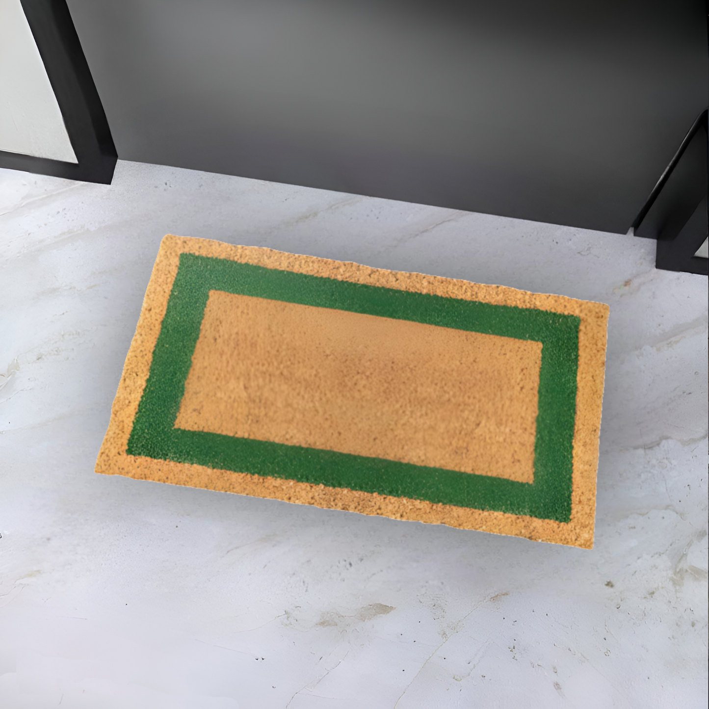 Home Universal ® Felpudos Fibra de Coco | Base Antideslizante de Caucho | Apto para el Exterior (Rectangular) Verde