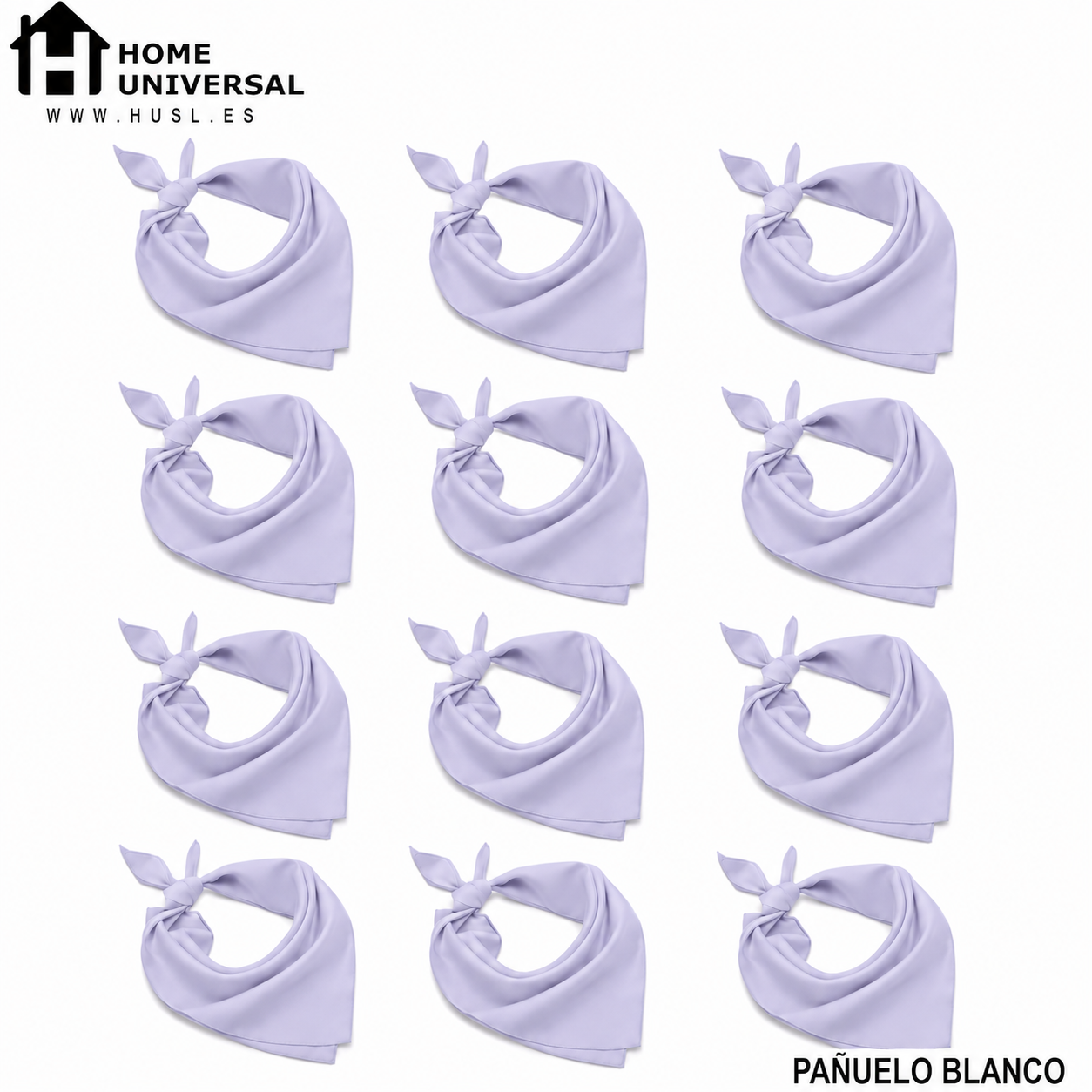 HOME UNIVERSAL® Lote 12 Pañuelos Blancos | Pañuelos Blancos San Fermín | Fiestas del Toro | Lote Grande 12 Unidades