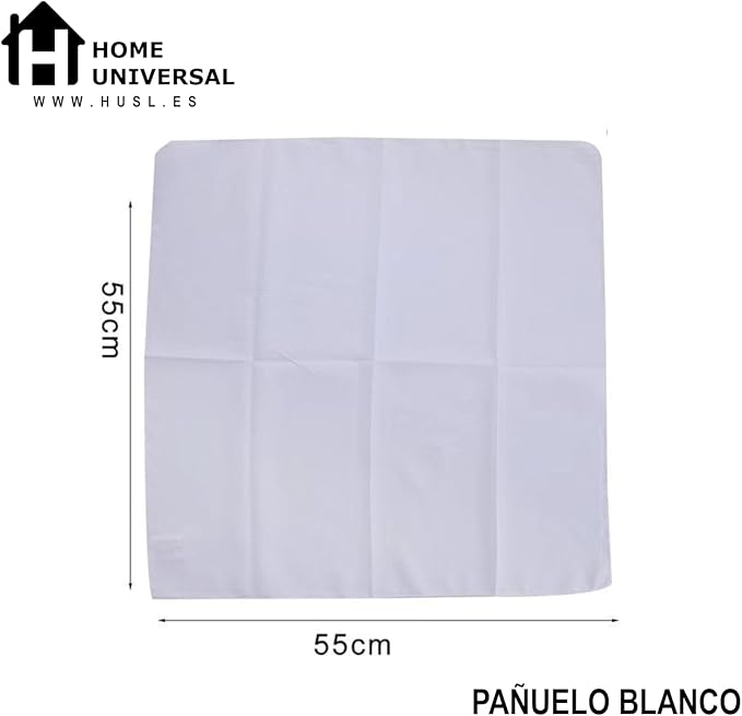 HOME UNIVERSAL® Lote 12 Pañuelos Blancos | Pañuelos Blancos San Fermín | Fiestas del Toro | Lote Grande 12 Unidades