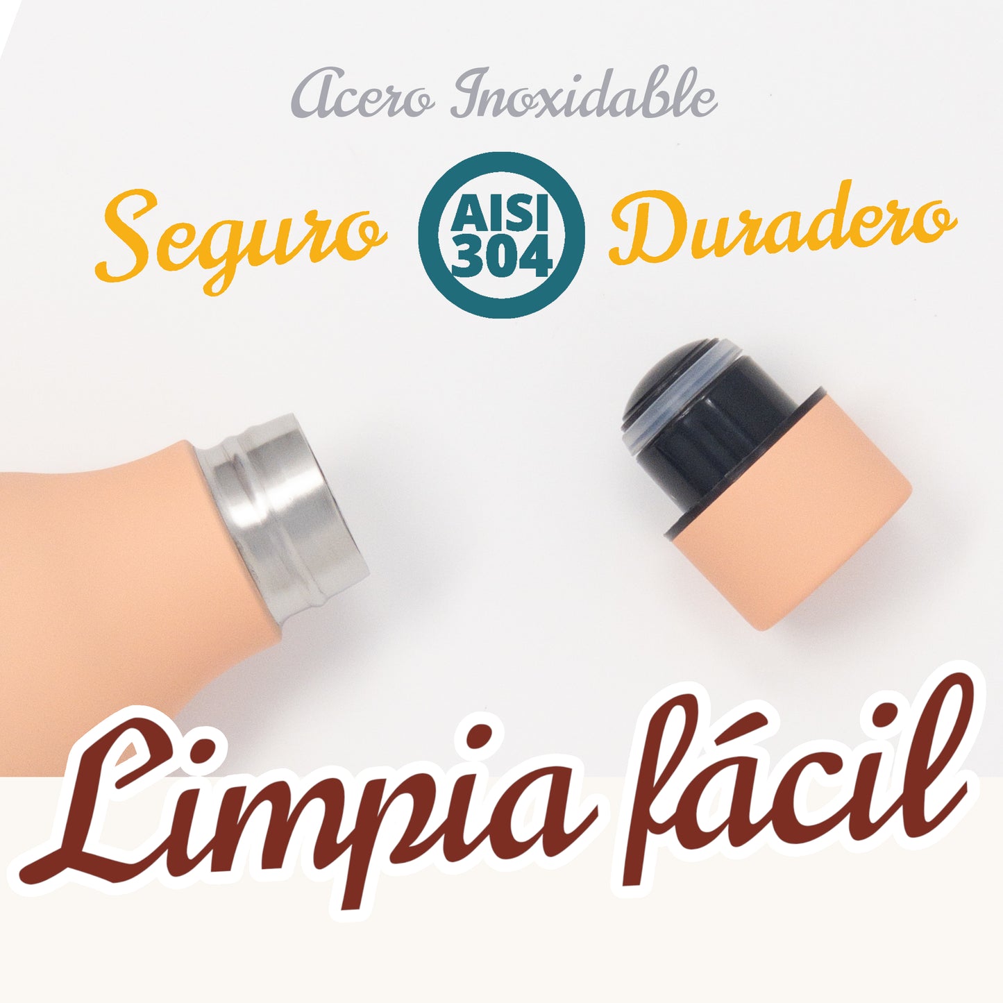 HOME UNIVERSAL | BOTELLA TERMO 550ML | TACTO SEDA (ALBARICOQUE)