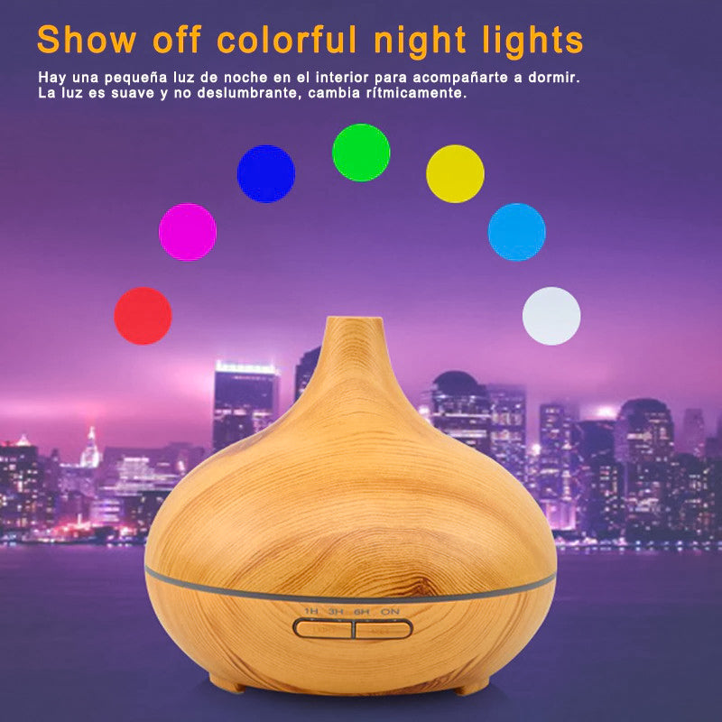 Difusor de aceite esencial de 300 ml, Humidificador para aromaterapia con control remoto, luces LED de 7 colores, para Hogar/Oficina/Yoga