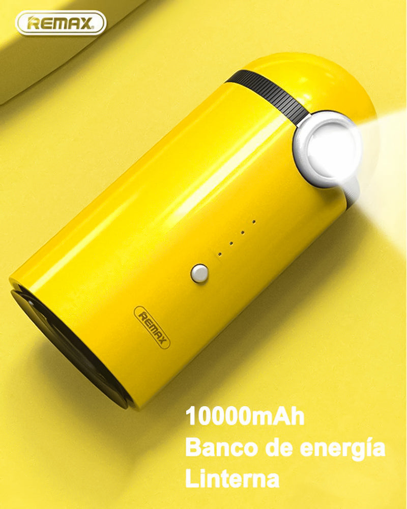 Batería Externa REMAX RPL-36 10000mAh Cargador Portátil lindo hombrecito amarillo Banco de energía con linterna LED & USB Puerto