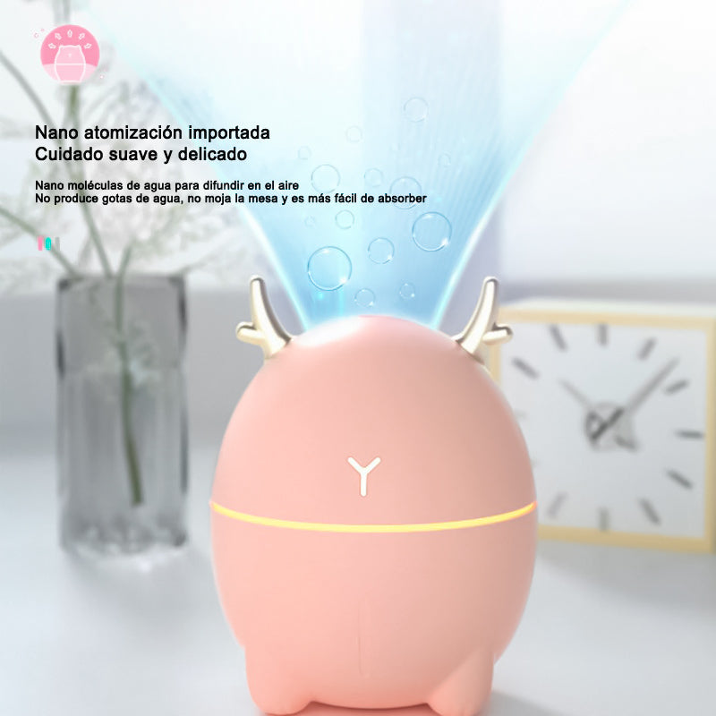 Humidificador de forma de Ciervo de Dibujos Animados, Mini humidificador de Aire silencioso de Escritorio USB de 200 ml