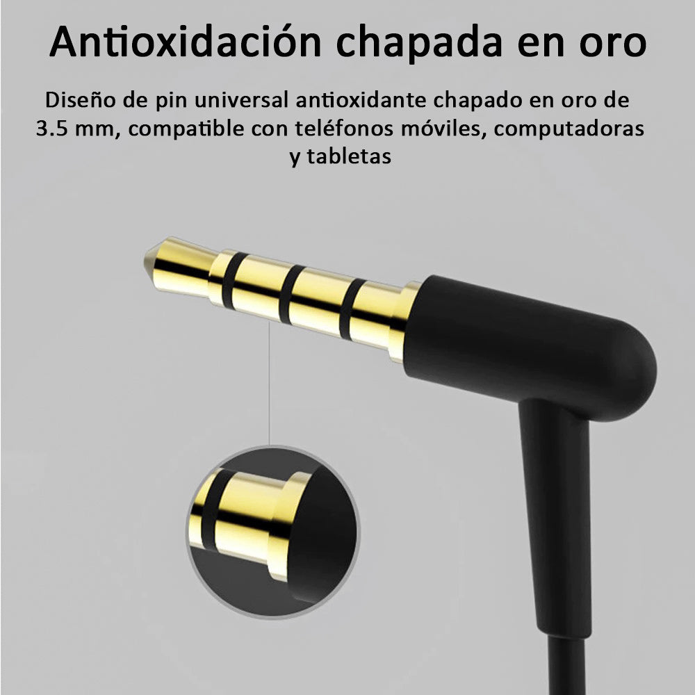 Auriculares in-Ear Remax RM510 con cable de 3,5mm micrófono super Bass y control de volumen, audífonos internos con aislamiento de ruido