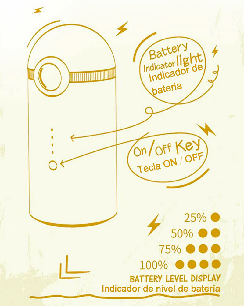 Batería Externa REMAX RPL-36 10000mAh Cargador Portátil lindo hombrecito amarillo Banco de energía con linterna LED & USB Puerto
