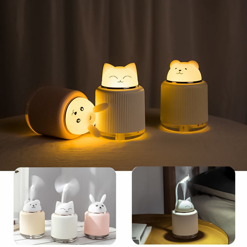 Humidificador de Aire Doméstico, 300mL Difusor de Aroma de Niebla Fría con luz LED, Humidificador Ultrasónico de Niebla de Aire