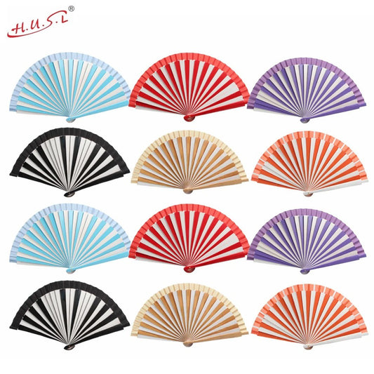 HUSL ABANICOS MADERA BICOLOR 23CM, ABANICOS PARA EVENTOS, DETALLES PARA LOS INVITADOS, REGALOS DE BODA, FIESTAS, COMUNIÓN O BAUTIZO