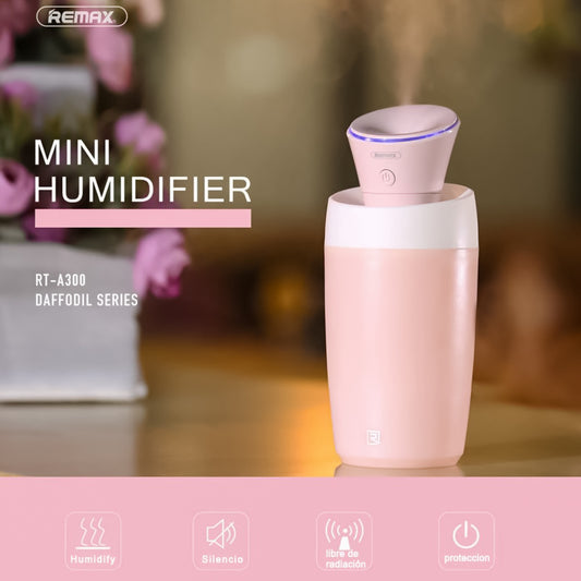 REMAX Humidificador Con Luz LED, Difusor Aromaterapia, Humidificador Ultrasónico, Conexión De USB, Para Viaje/Oficina/Hogar/Coche