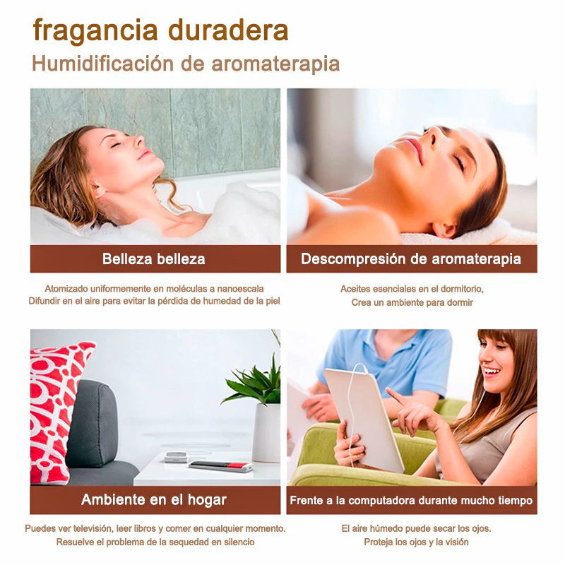 Mini humidificador aromaterapia para casa y coche, difusor de aromaterapia con carga USB de 130ML, con luz nocturna LED