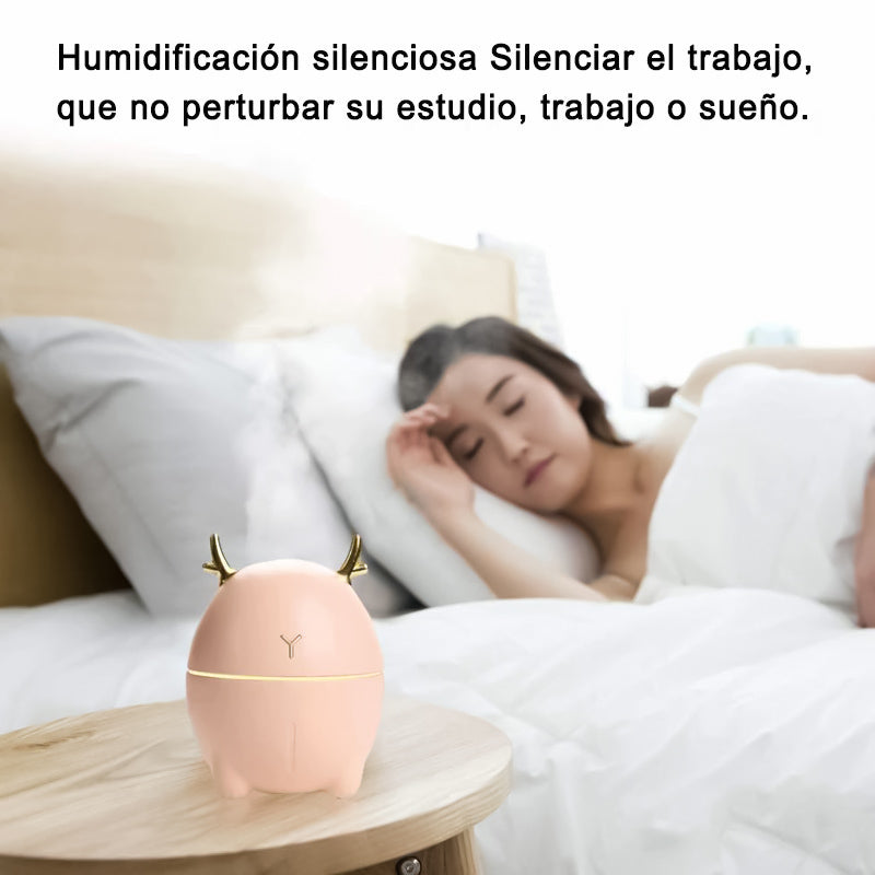 Humidificador de forma de Ciervo de Dibujos Animados, Mini humidificador de Aire silencioso de Escritorio USB de 200 ml