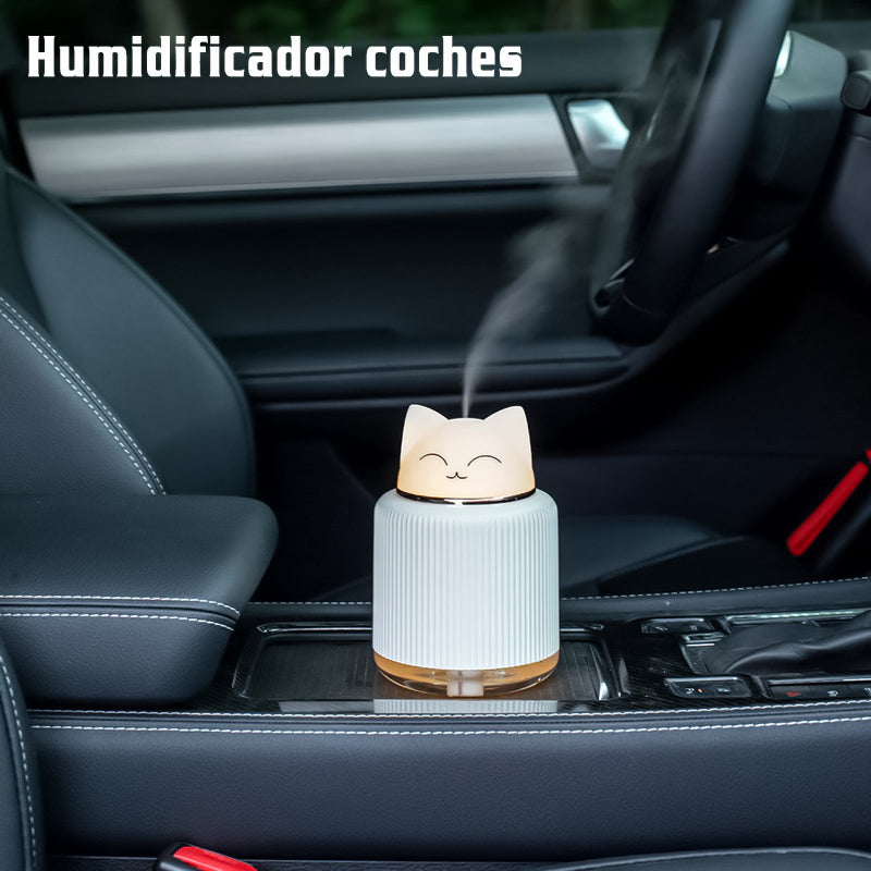 Humidificador de Aire Doméstico, 300mL Difusor de Aroma de Niebla Fría con luz LED, Humidificador Ultrasónico de Niebla de Aire