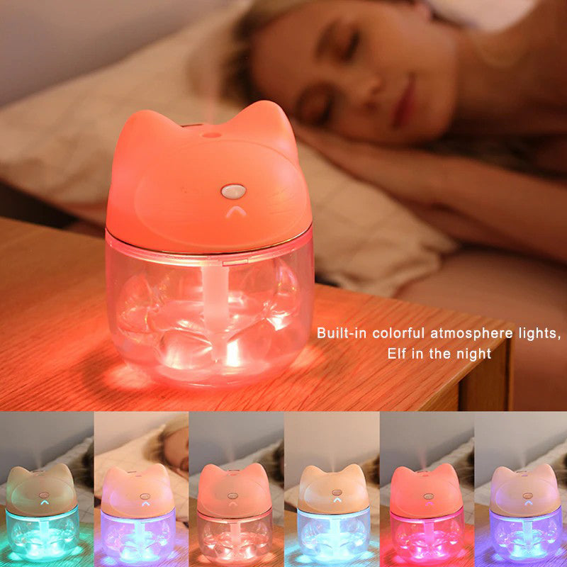 Humidificador con luz LED de 150ml, Difusor aromaterapia para casa 3 en 1, incluido mini ventilador y mini lámpara, para hogar/oficina
