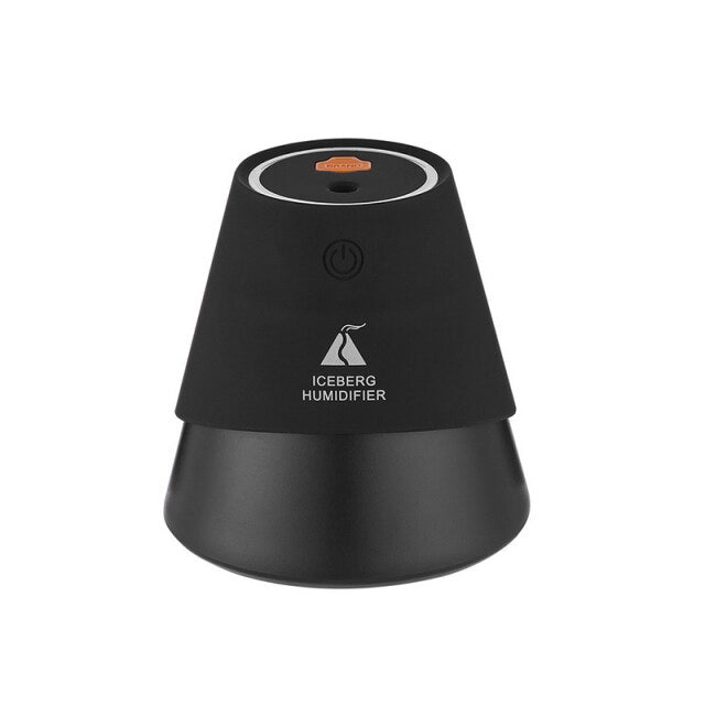 Mini Humidificador Iceberg de 230ml, con luz LED nocturna, humidificador ultrasónico creativo de niebla fría tres en uno