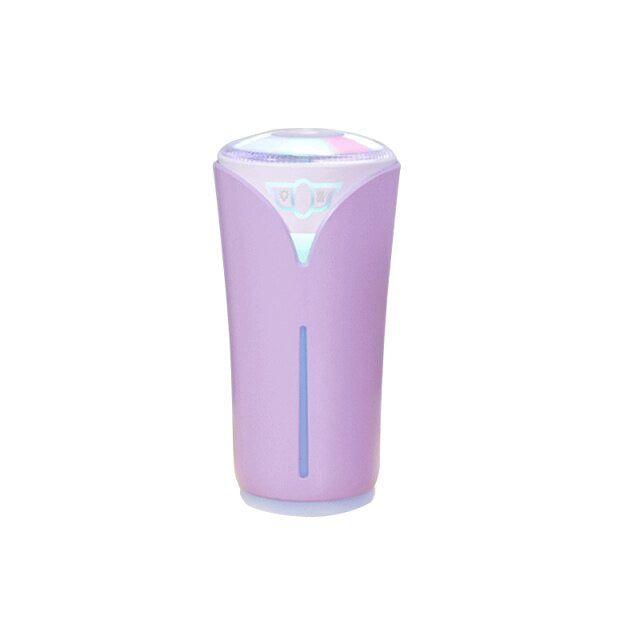 Humidificador Ultrasónico 280ml con Iluminación de Luz LED de 7 Colores, Humidificador de Aire Portátil de USB para Coche, Casa, Bebés
