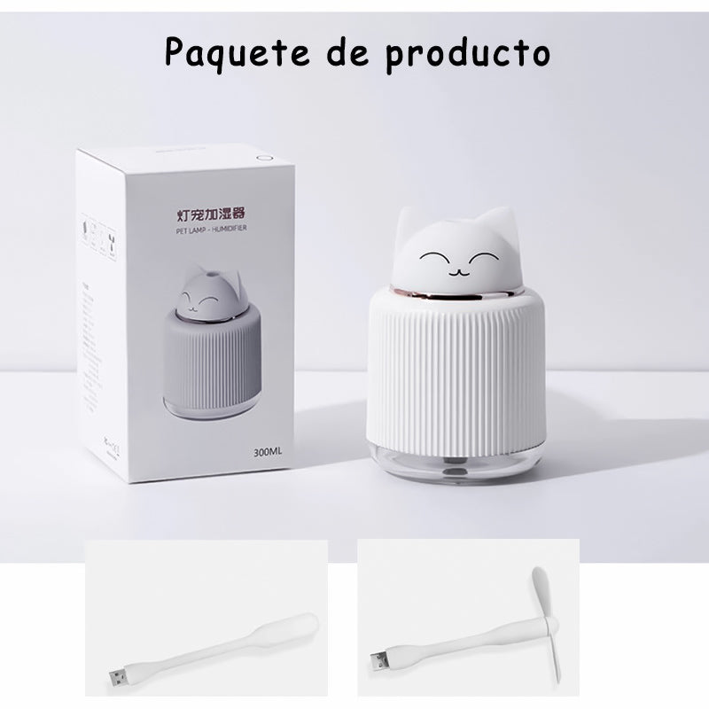 Humidificador de Aire Doméstico, 300mL Difusor de Aroma de Niebla Fría con luz LED, Humidificador Ultrasónico de Niebla de Aire