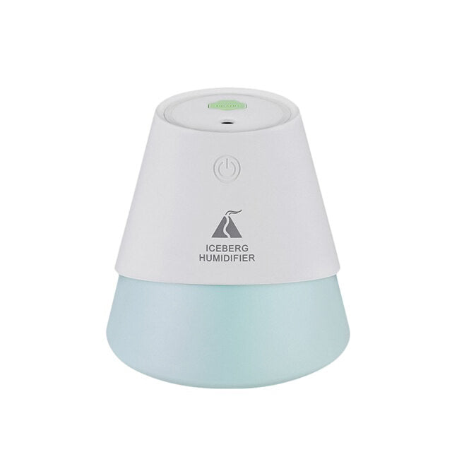 Mini Humidificador Iceberg de 230ml, con luz LED nocturna, humidificador ultrasónico creativo de niebla fría tres en uno