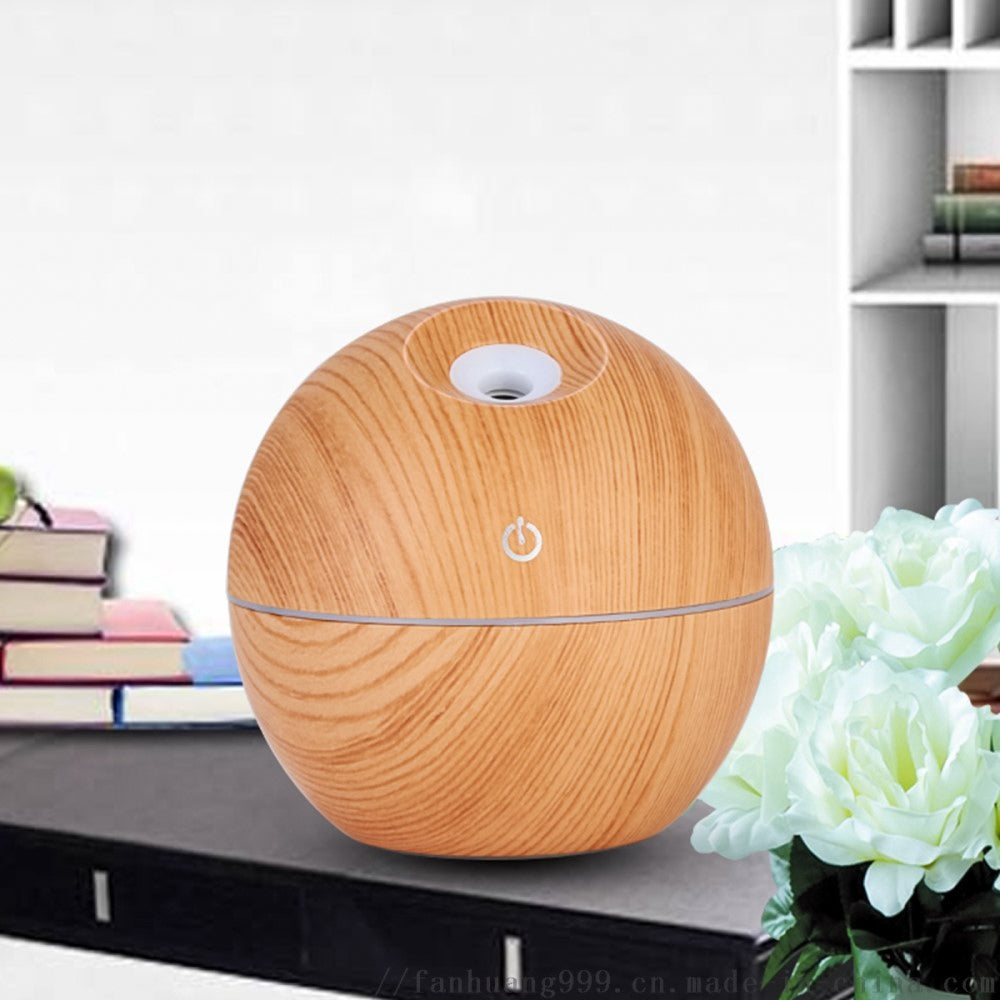 Mini humidificador aromaterapia para casa y coche, difusor de aromaterapia con carga USB de 130ML, con luz nocturna LED