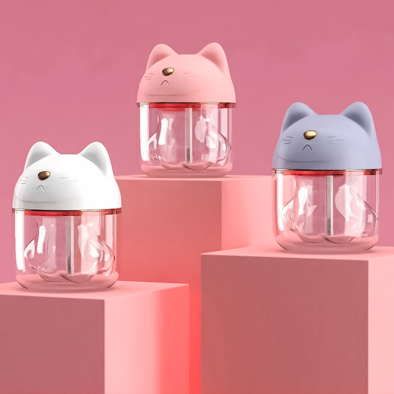Humidificador con luz LED de 150ml, Difusor aromaterapia para casa 3 en 1, incluido mini ventilador y mini lámpara, para hogar/oficina