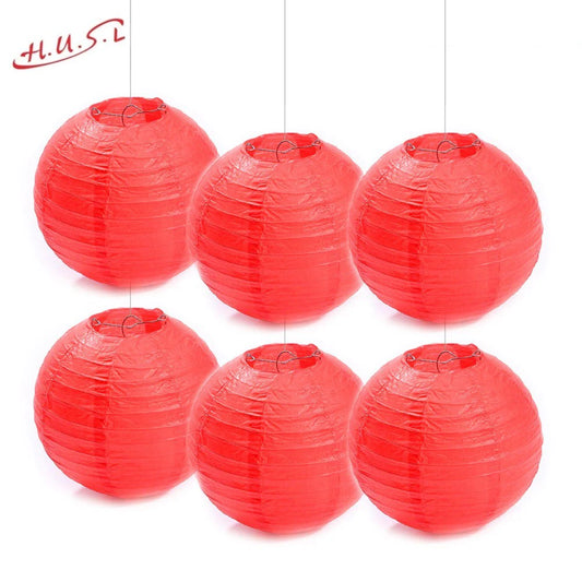 Farol Japonés, Farolillos de papel,20cm,25cm,30cm,40cm De Papel, Pantalla Papel Redondo, Para Bodas, Cumpleaños, Decoraciones Para Jardín, Salón, Patio, Color Liso-Rojo