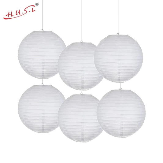 Farol Japonés, Farolillos de papel,20cm,25cm,30cm,40cm De Papel, Pantalla Papel Redondo, Para Bodas, Cumpleaños, Decoraciones Para Jardín, Salón, Patio, Color Liso-Blanco