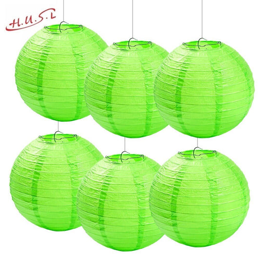 Farol Japonés, Farolillos de papel,20cm,25cm,30cm,40cm De Papel, Pantalla Papel Redondo, Para Bodas, Cumpleaños, Decoraciones Para Jardín, Salón, Patio, Color Liso-Verde