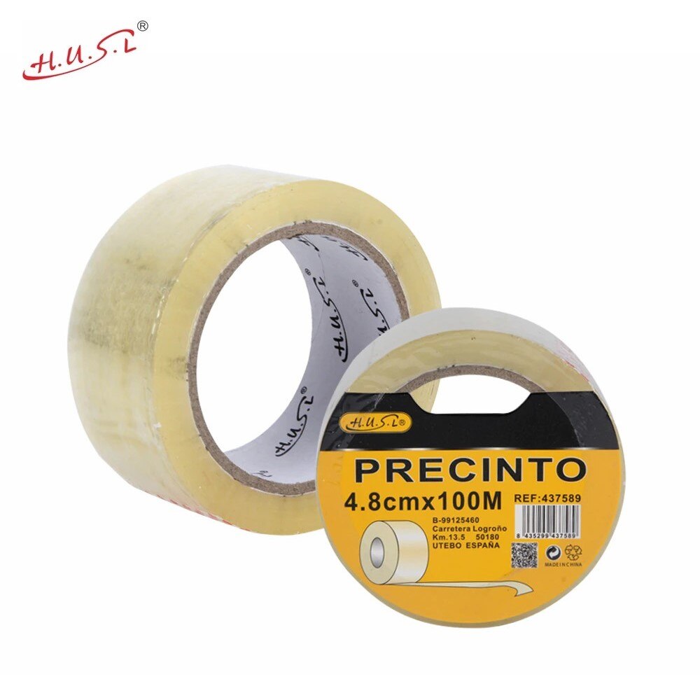 HUSL Cinta Adhesiva Marrón 48mm*100M 6 Rollos para paquetes, transporte, Extrafuerte y Resistente Cinta Embalar adhesiva precinto