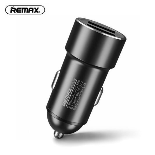 REMAX RCC-220 Cargador de Coche con 2 Puertos de USB 2.4A, Cargador USB Dual, DC12-24V, Cargador Mechero para Móvil y Tablet
