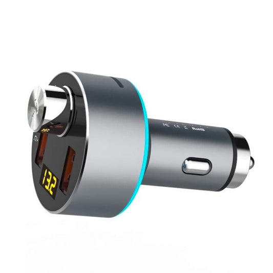 BCR01 Transmisor FM Bluetooth, Cargador De Coche, Cargador Mechero Con 2 Puertos USB, Reproductor De MP3,Mano Libre Para Coche