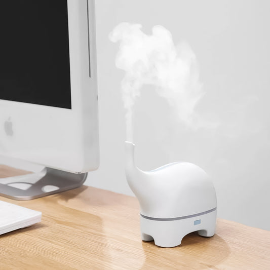 Humidificador Ultrasónico Difusor De Aceite Esencial de120ml, humidificador con forma de Pequeño Elefante con Luz Nocturna