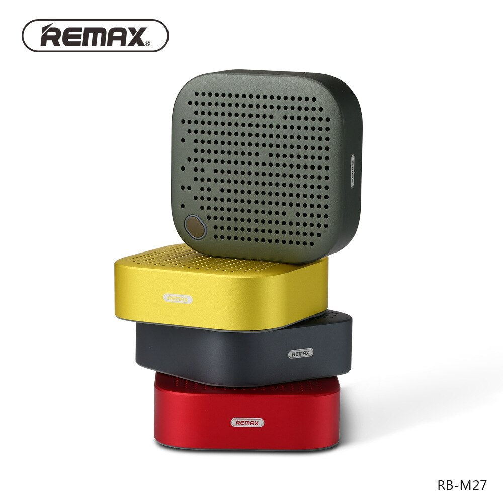 Mini Altavoz RB-M27 Bluetooth Portátiles, TWS HD Estéreo, Altavoz metálico inalámbrico con Micrófono, para el Hogar y Viajes
