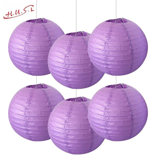 Farol Japonés, Farolillos de papel,20cm,25cm,30cm,40cm De Papel, Pantalla Papel Redondo, Para Bodas, Cumpleaños, Decoraciones Para Jardín, Salón, Patio, Color Liso-Púrpura