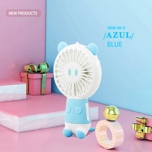 Mini Ventilador Portátil Con Luz, 2 Modos De Velocidad Para Viajes En Aire Libre, Recargable Con Cable Micro USB