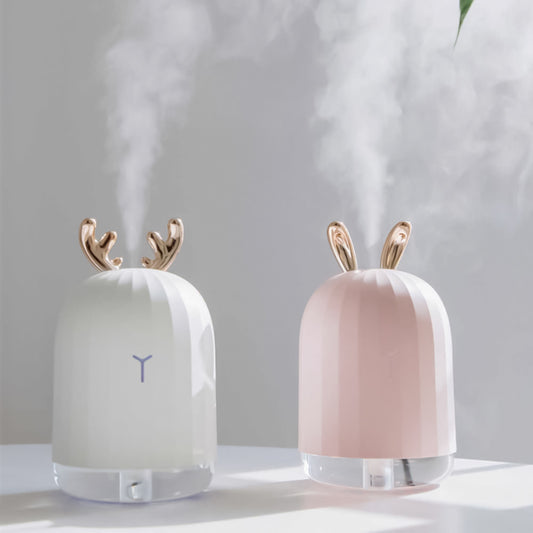Humidificador de Ciervo Creativo, Difusor de aceites esenciales portátil USB Luces De Noche De Colores Mini humidificador