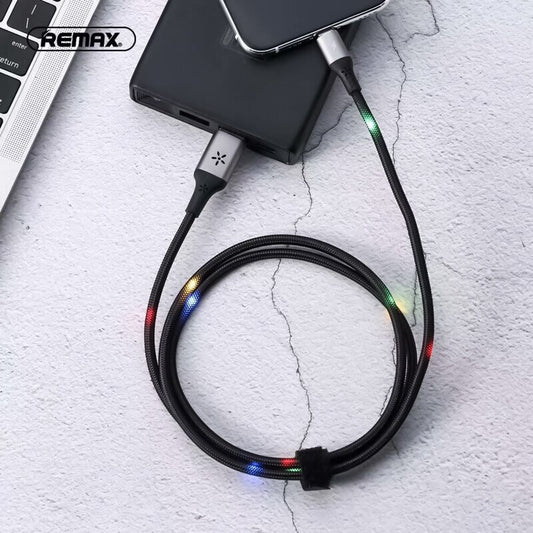 REMAX RC-133i Cable Luminoso 2.1A con Sensor de Sonido, Cable de USB a iPhone, Cable para Cargar Móvil o Pasar Datos,100cm
