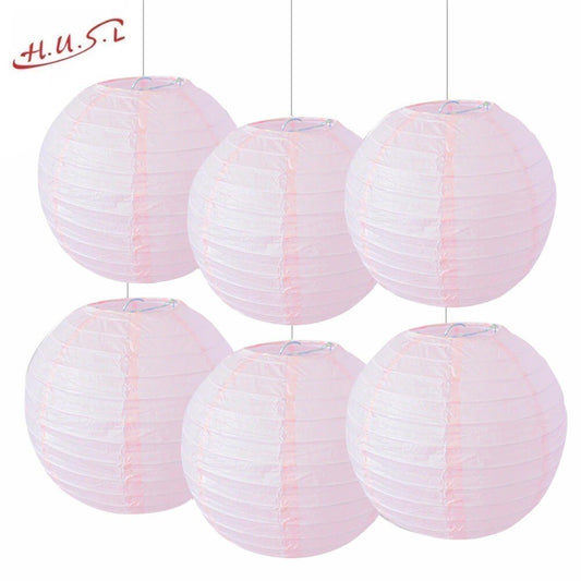 Farol Japonés, Farolillos de papel,20cm,25cm,30cm,40cm De Papel, Pantalla Papel Redondo, Para Bodas, Cumpleaños, Decoraciones Para Jardín, Salón, Patio, Color Liso-Rosa